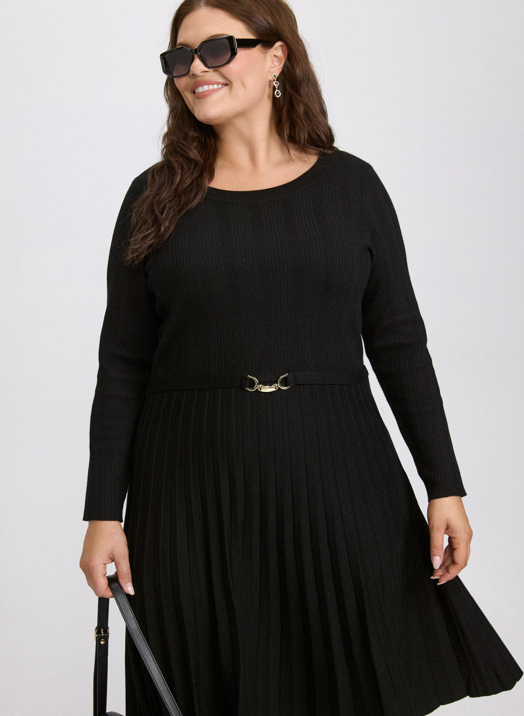 Pleated Sweater Dress