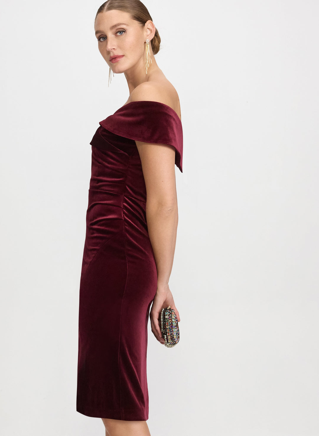 Off-The-Shoulder Velvet Dress