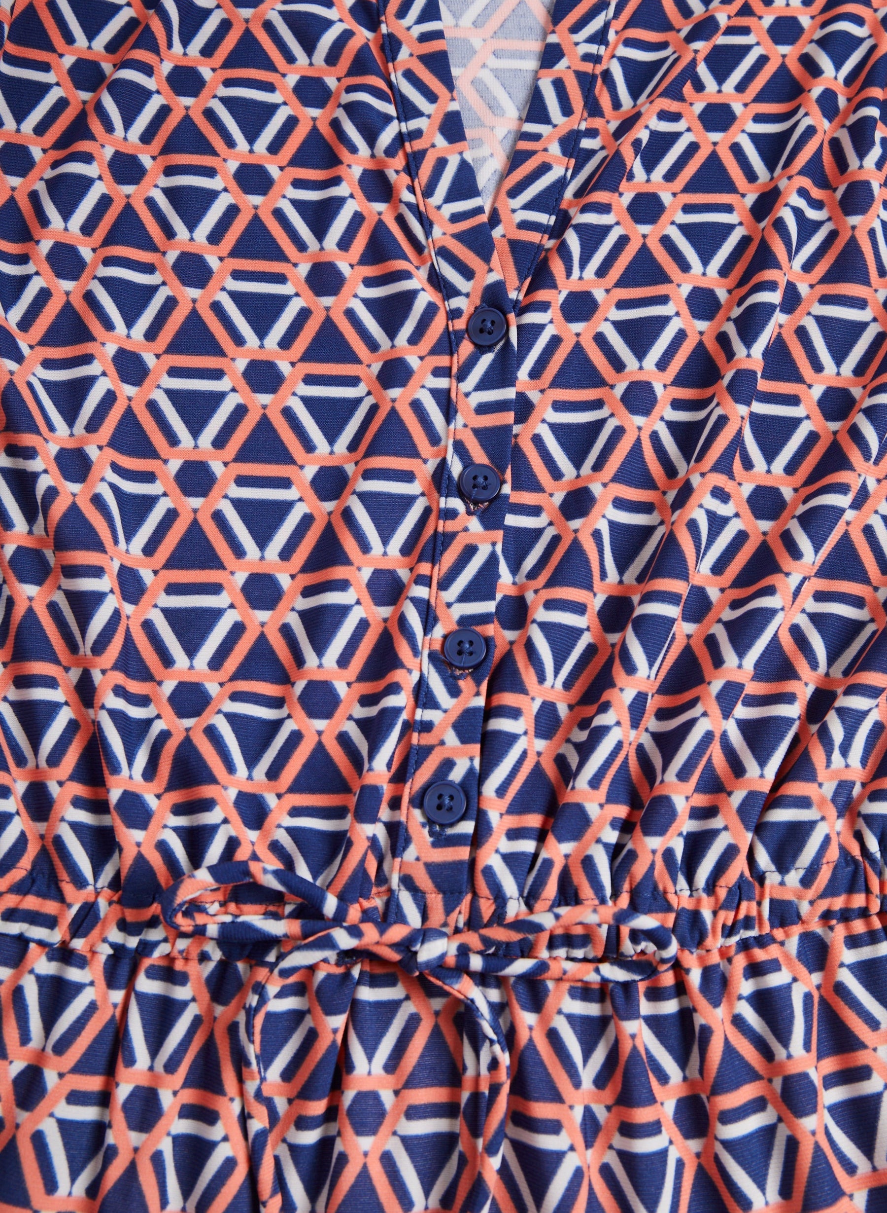Geometric Print Tiered Midi Dress