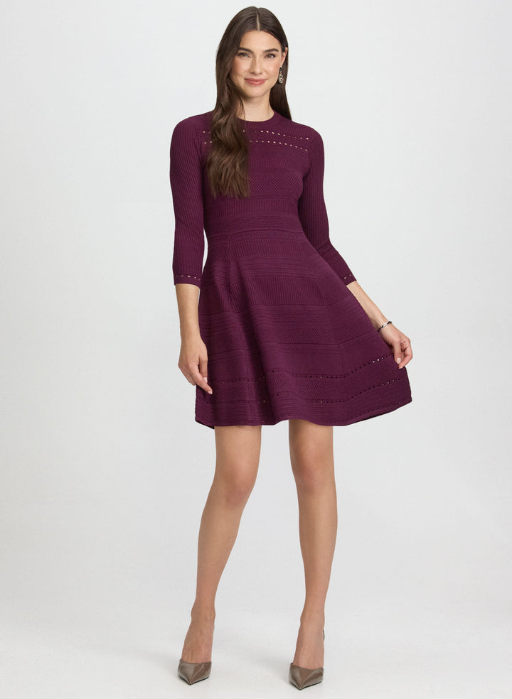 Pointelle Detail Knit Dress