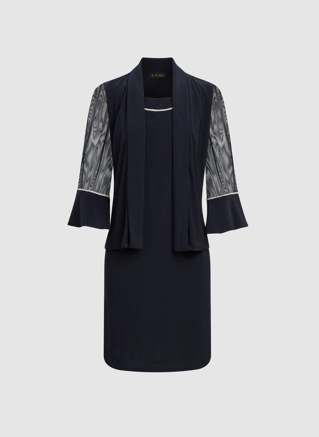 Rhinestone Embellished Jacket & Dress Set