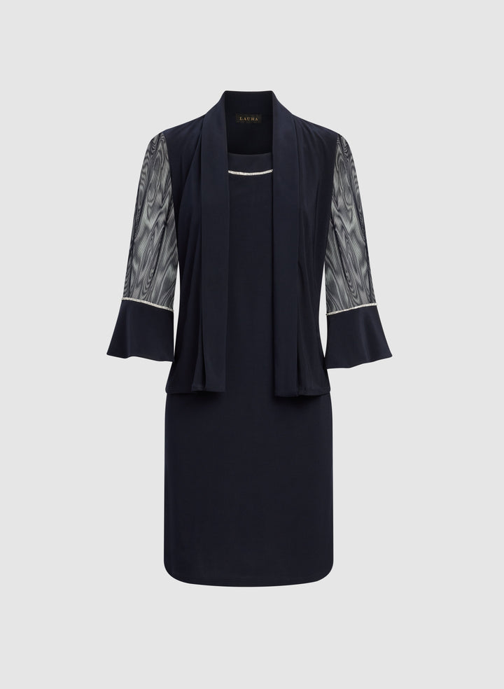 Rhinestone Embellished Jacket & Dress Set