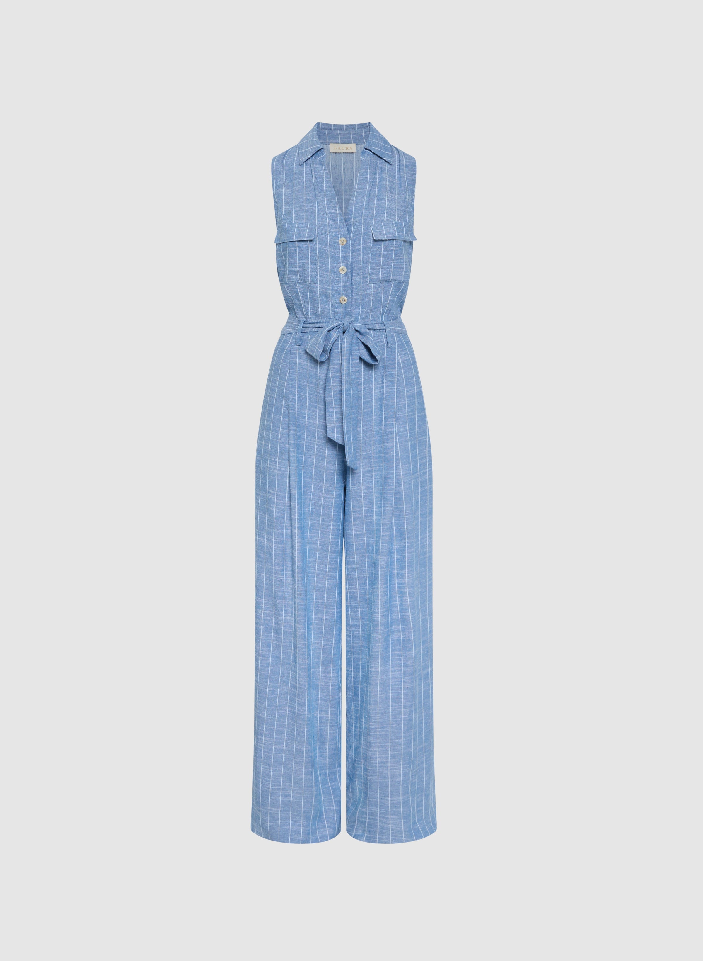 Striped Wide-Leg Jumpsuit