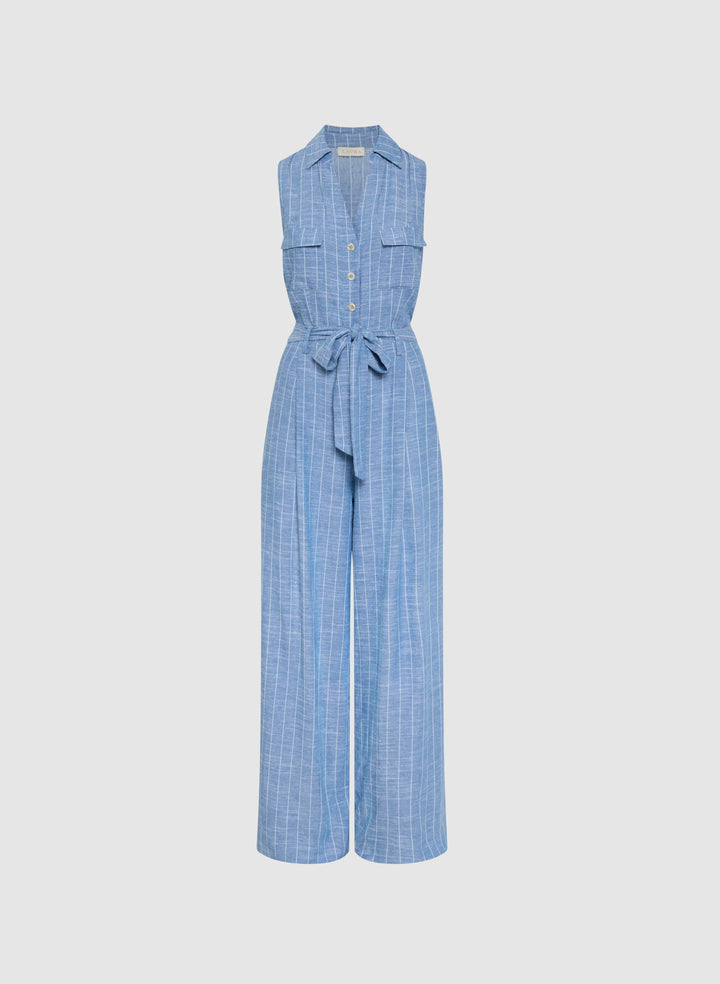 Striped Wide-Leg Jumpsuit
