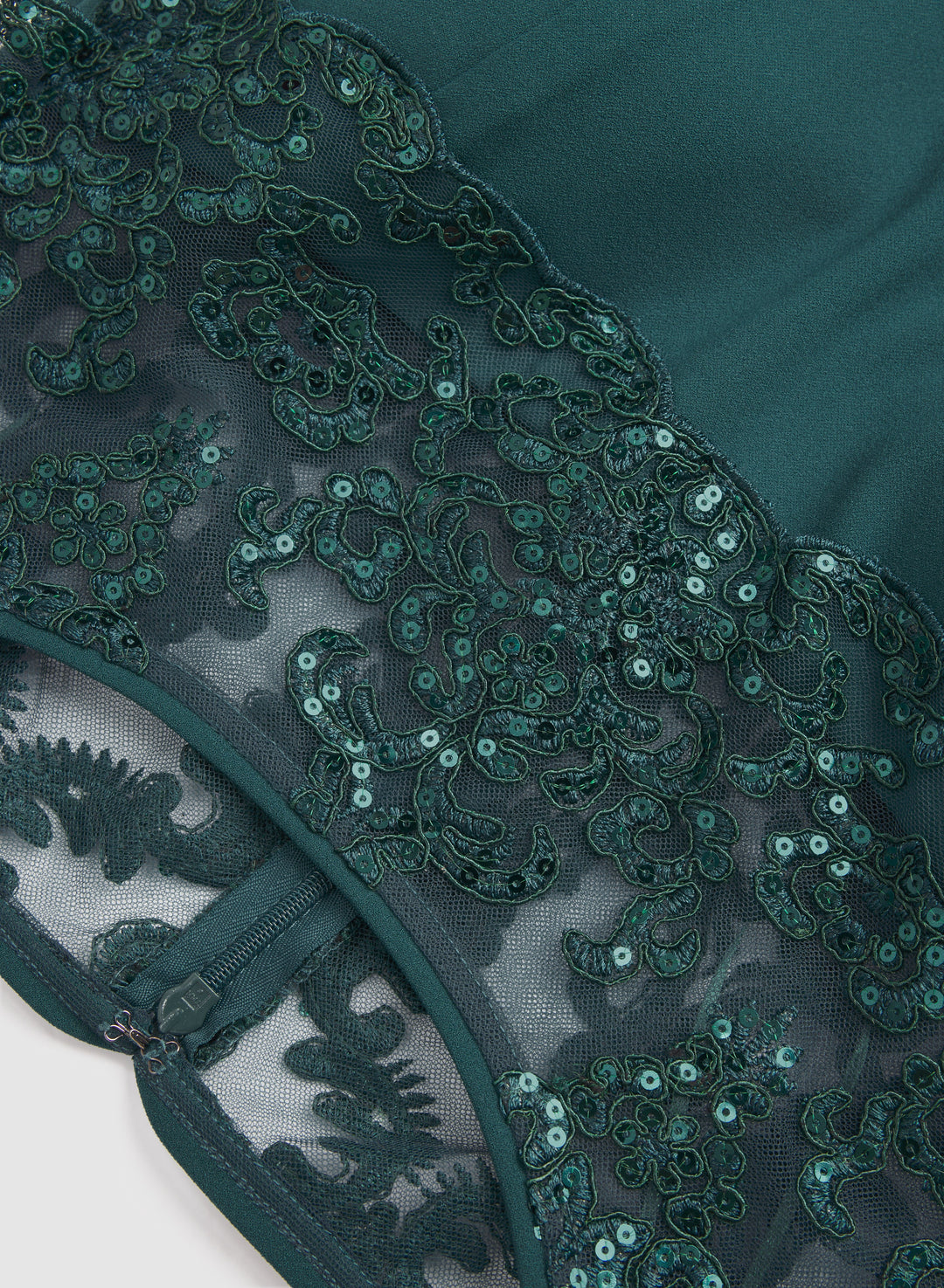 Sequined Lace Yoke Dress