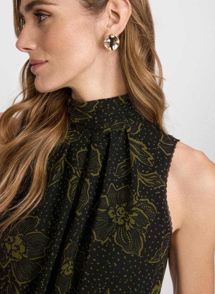 Floral Mock Neck Dress