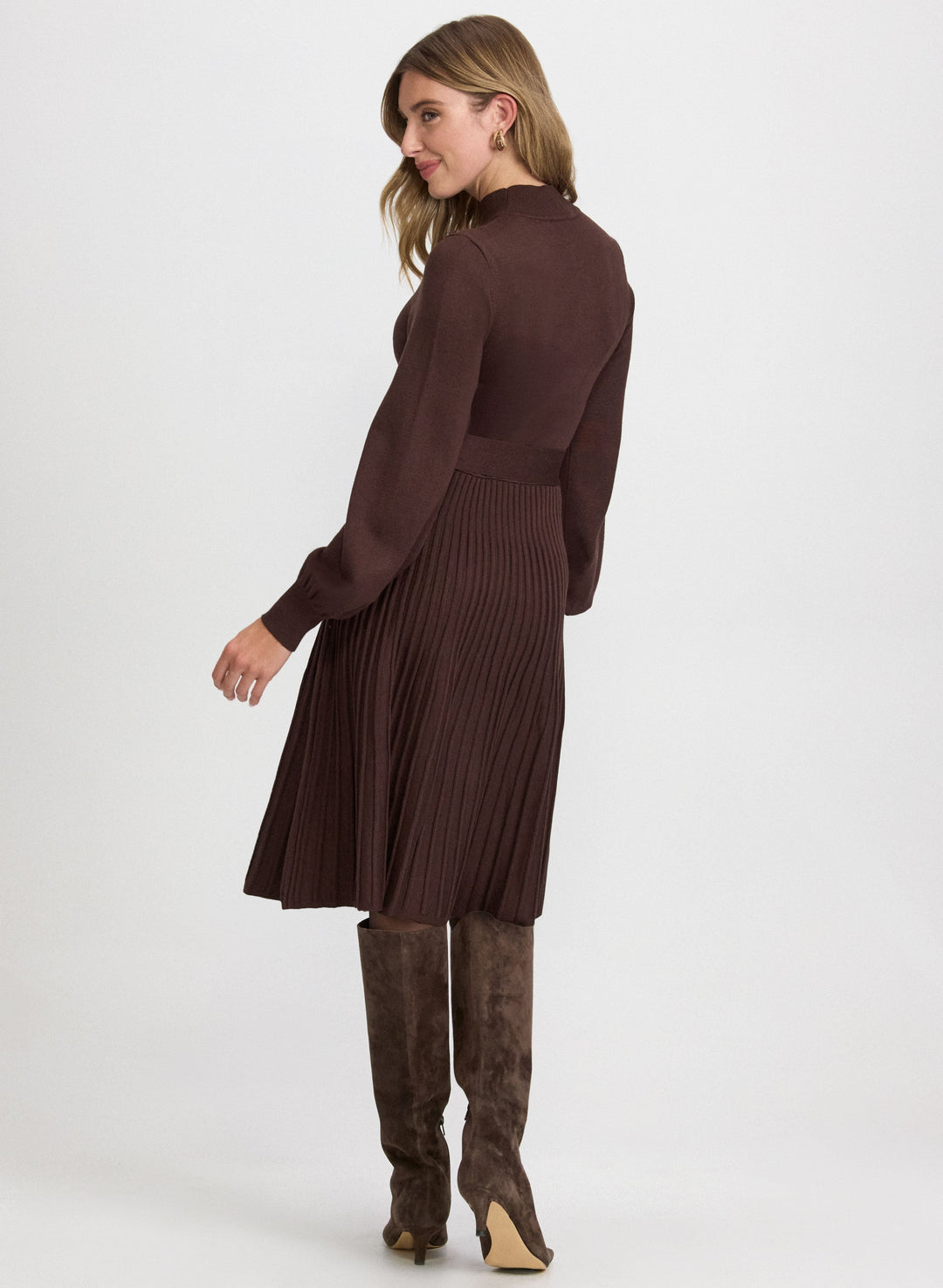 Pleated Sweater Dress