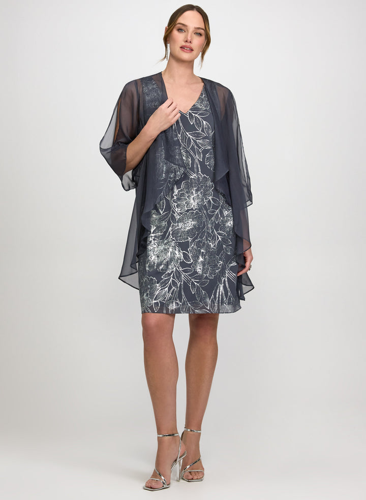 Chiffon Jacket & Floral Dress Set