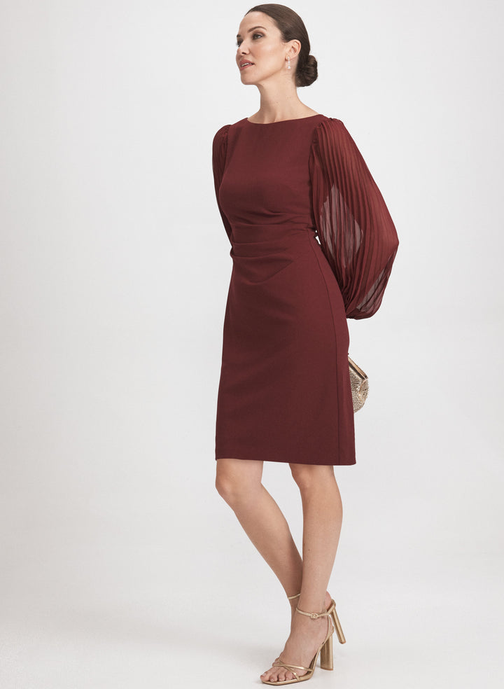 Pleated Sleeve Dress