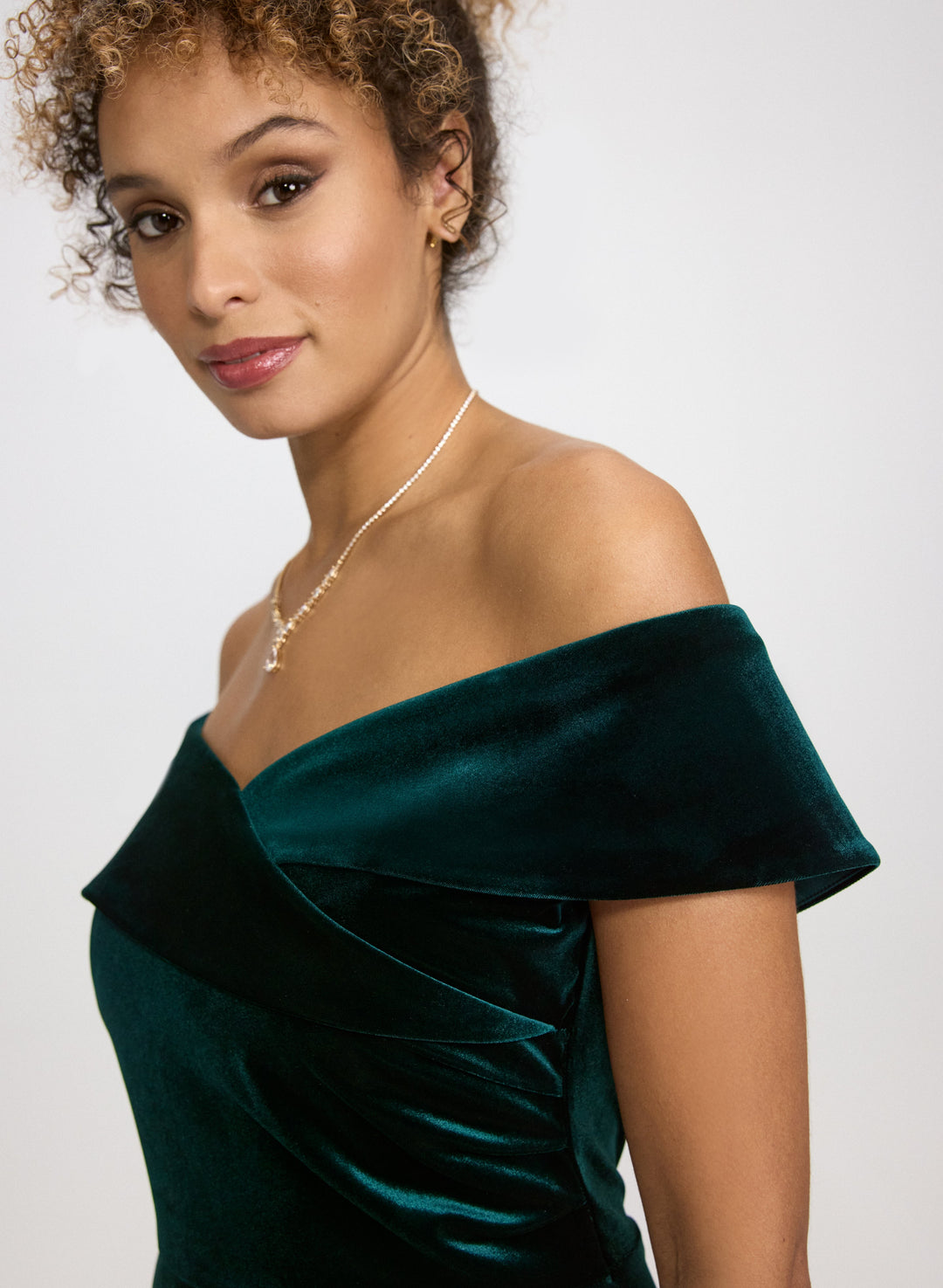 Off-The-Shoulder Velvet Dress