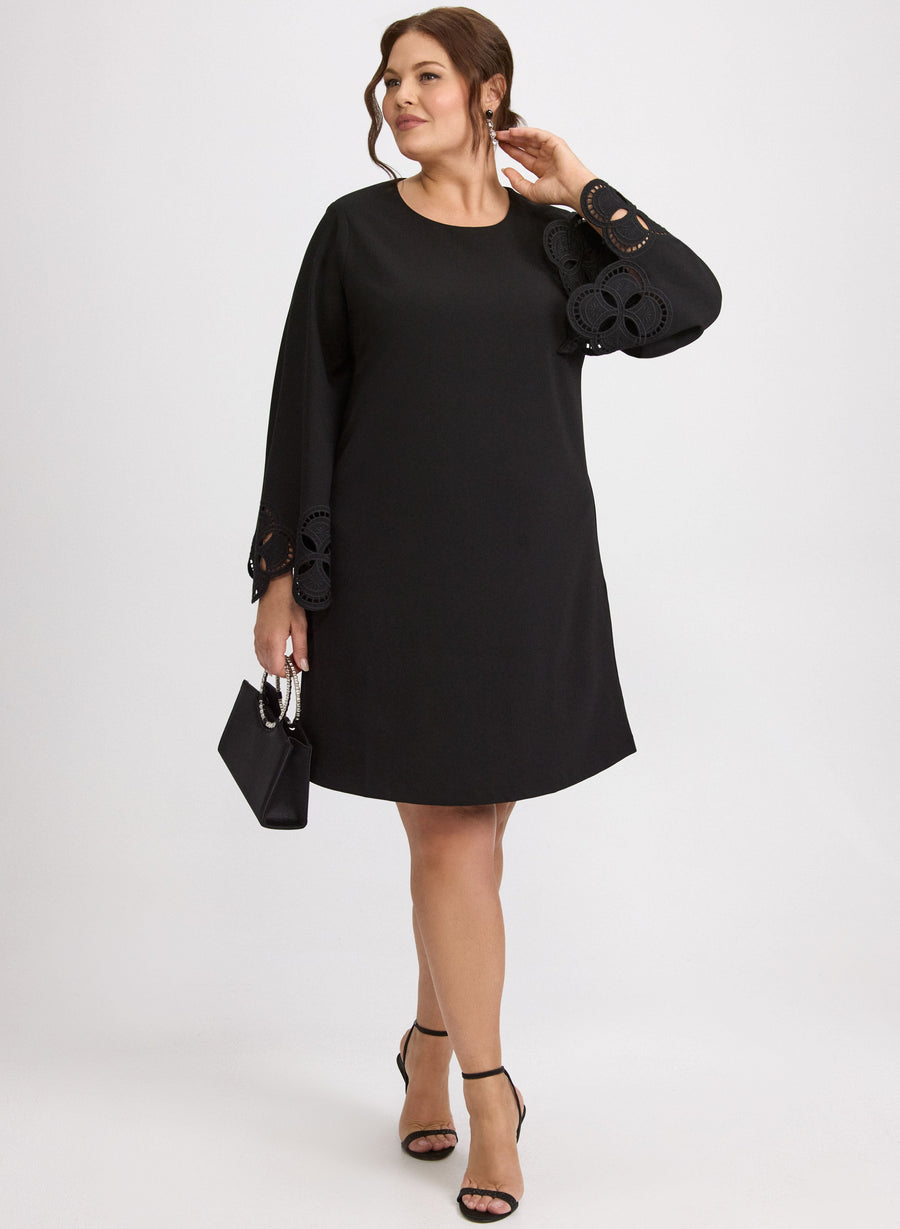 Embroidered Sleeve Dress