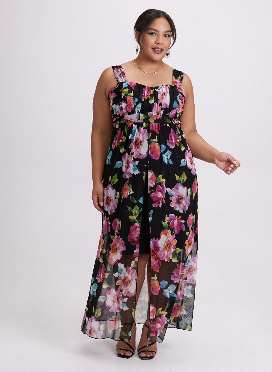 Chiffon Floral Maxi Dress