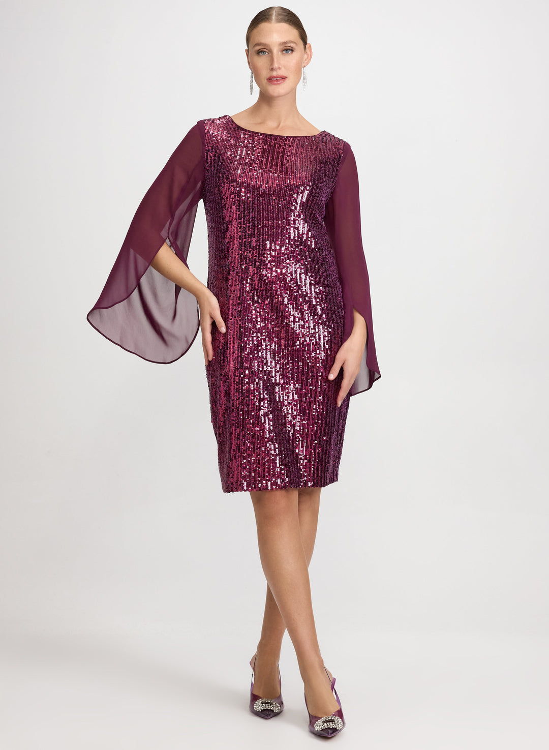 Sequined Split Sleeve Dress
