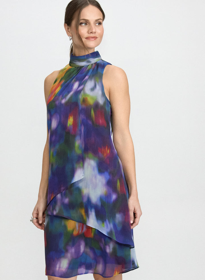 Abstract Halter Neck Dress