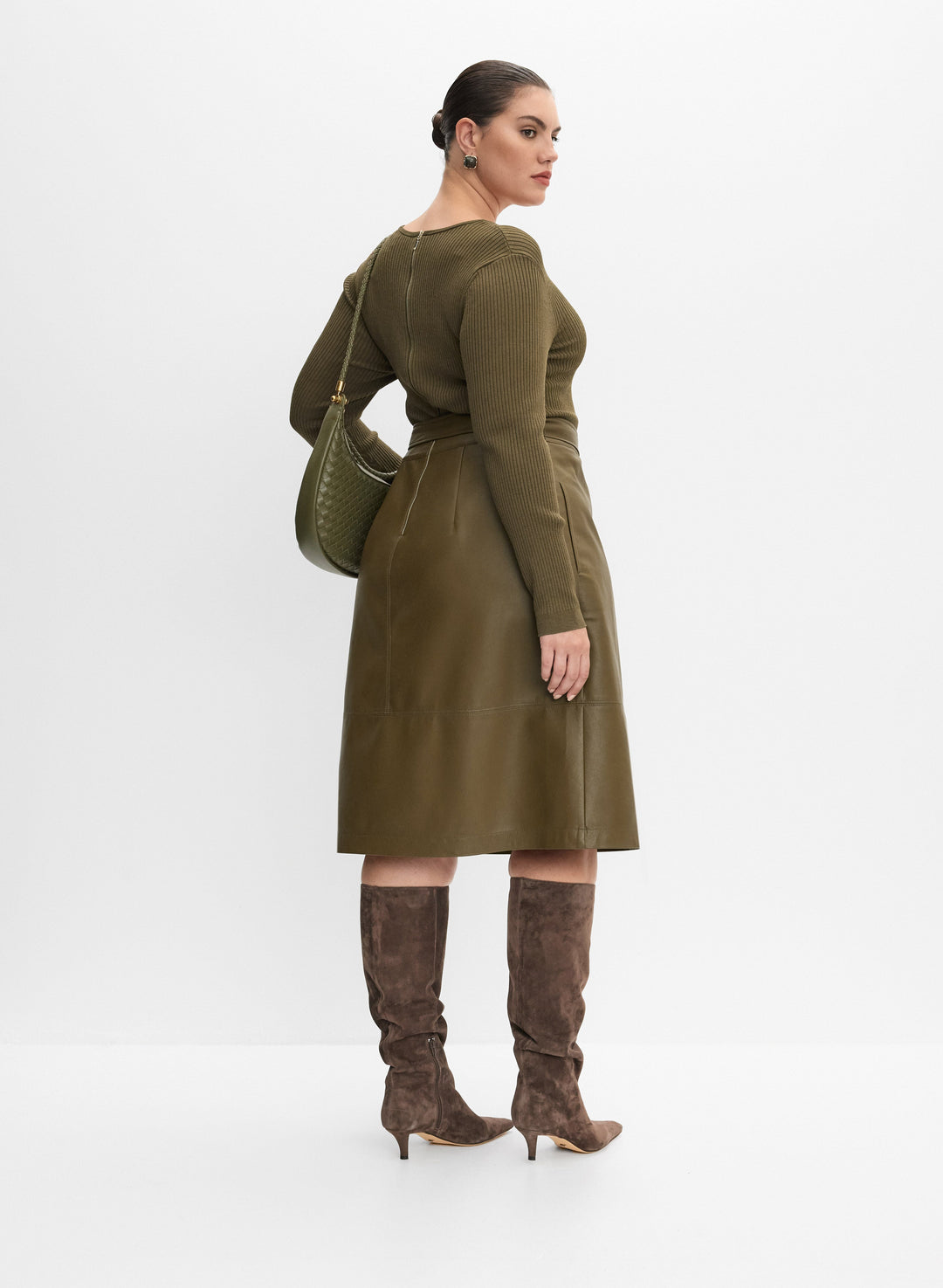 Melanie Lyne - Knit & Vegan Leather Dress