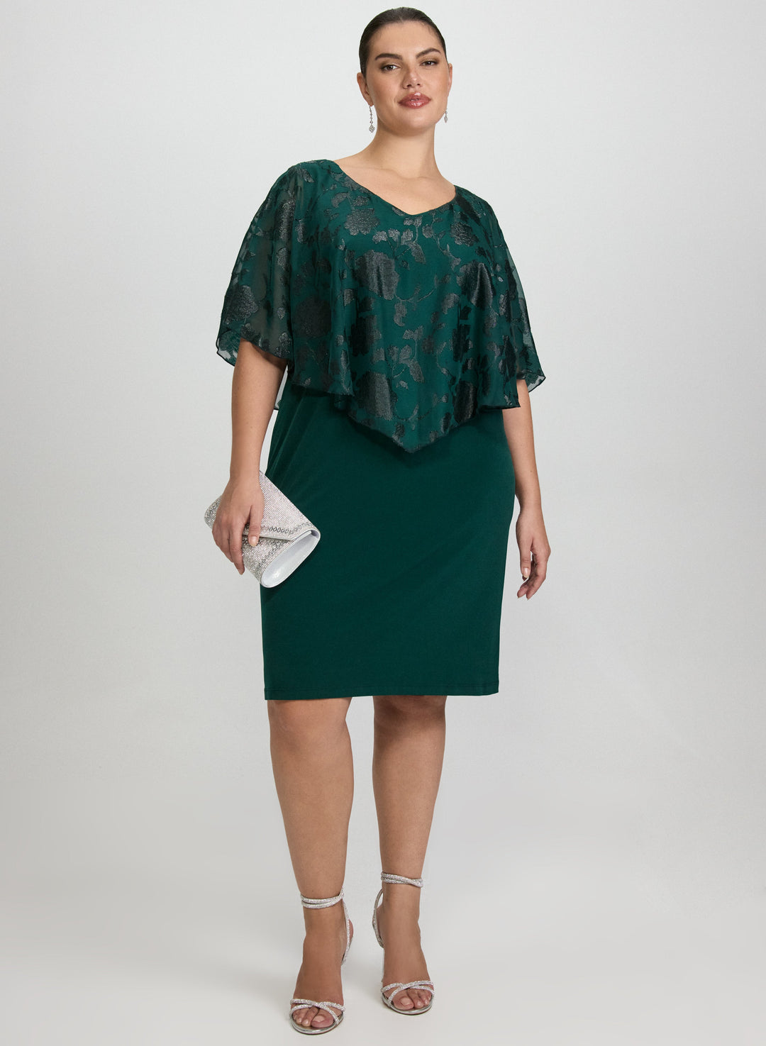 Floral Capelet Overlay Dress