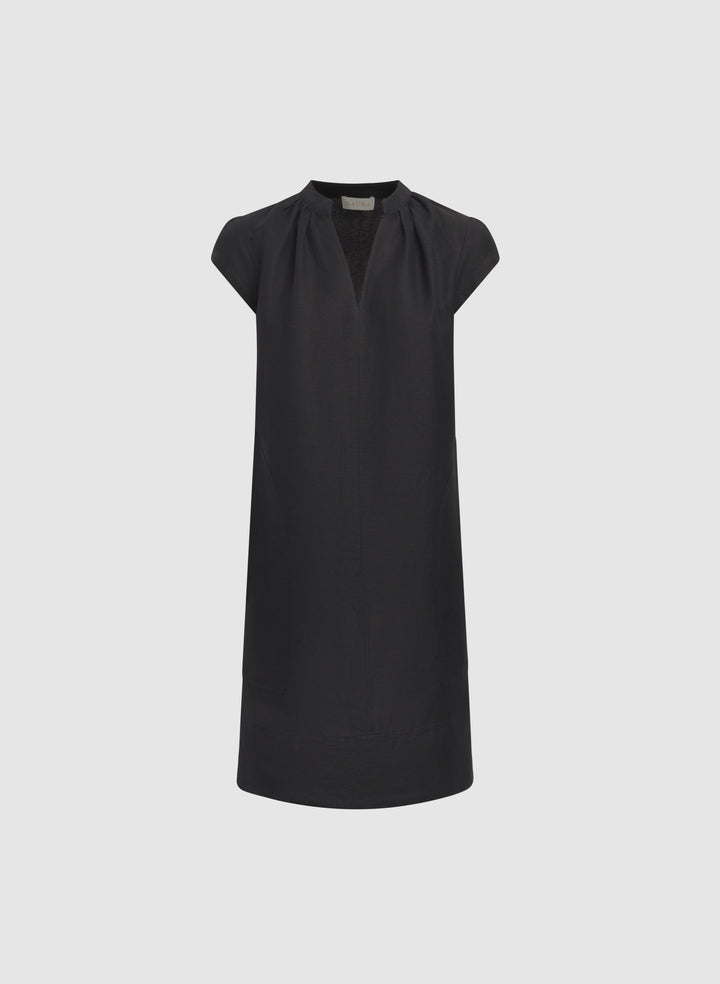 Straight Linen-Blend Dress