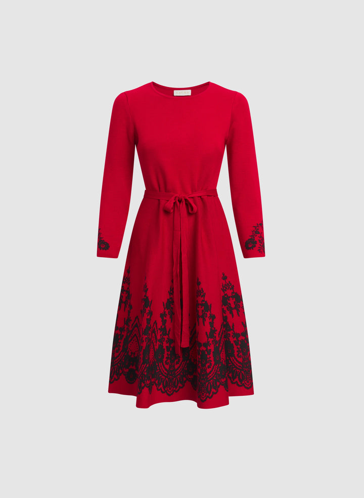 Paisley Placement Knit Dress