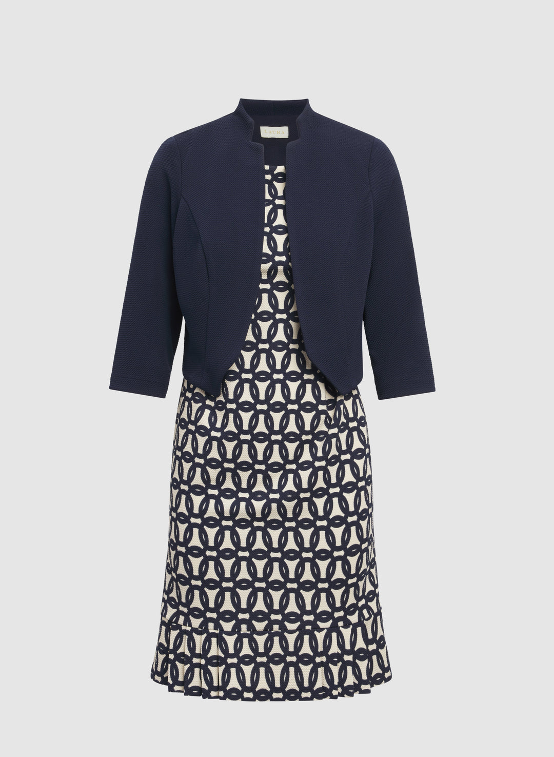 Geometric Dress & Jacket Set