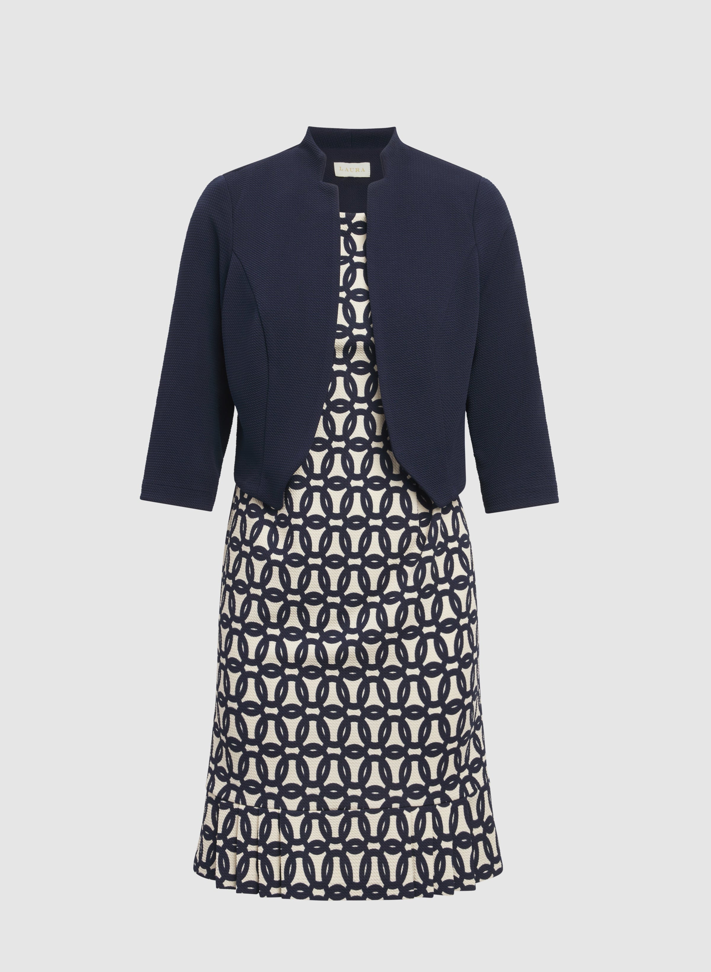 Geometric Dress & Jacket Set