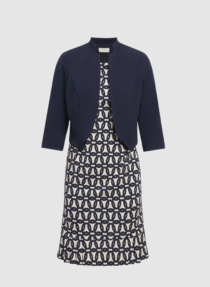 Geometric Dress & Jacket Set