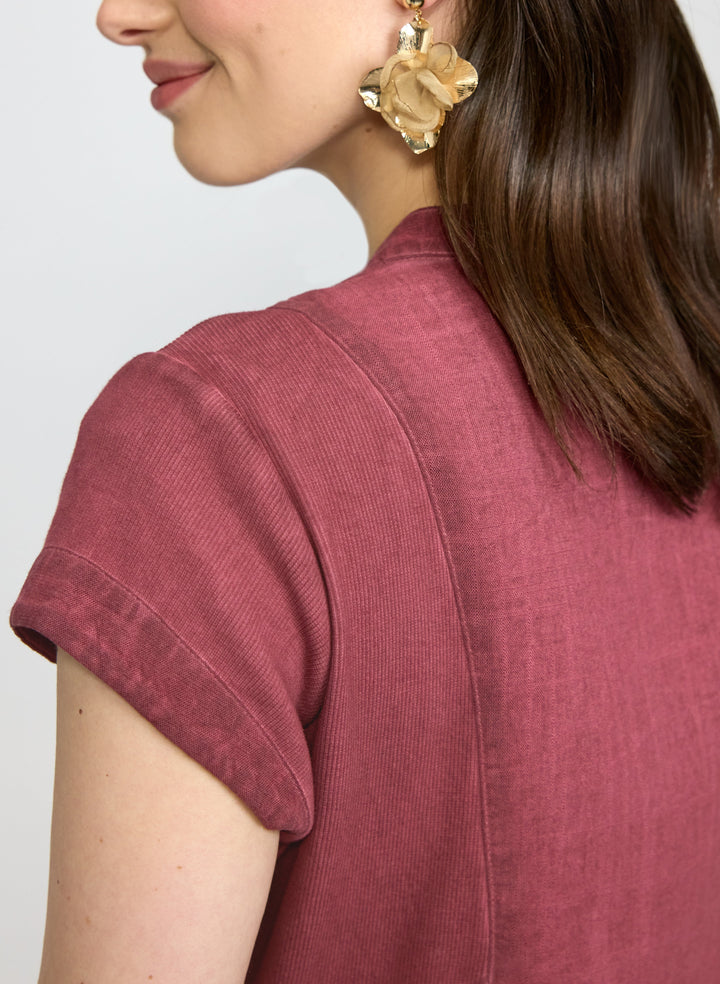 Linen-Blend Pocket Dress