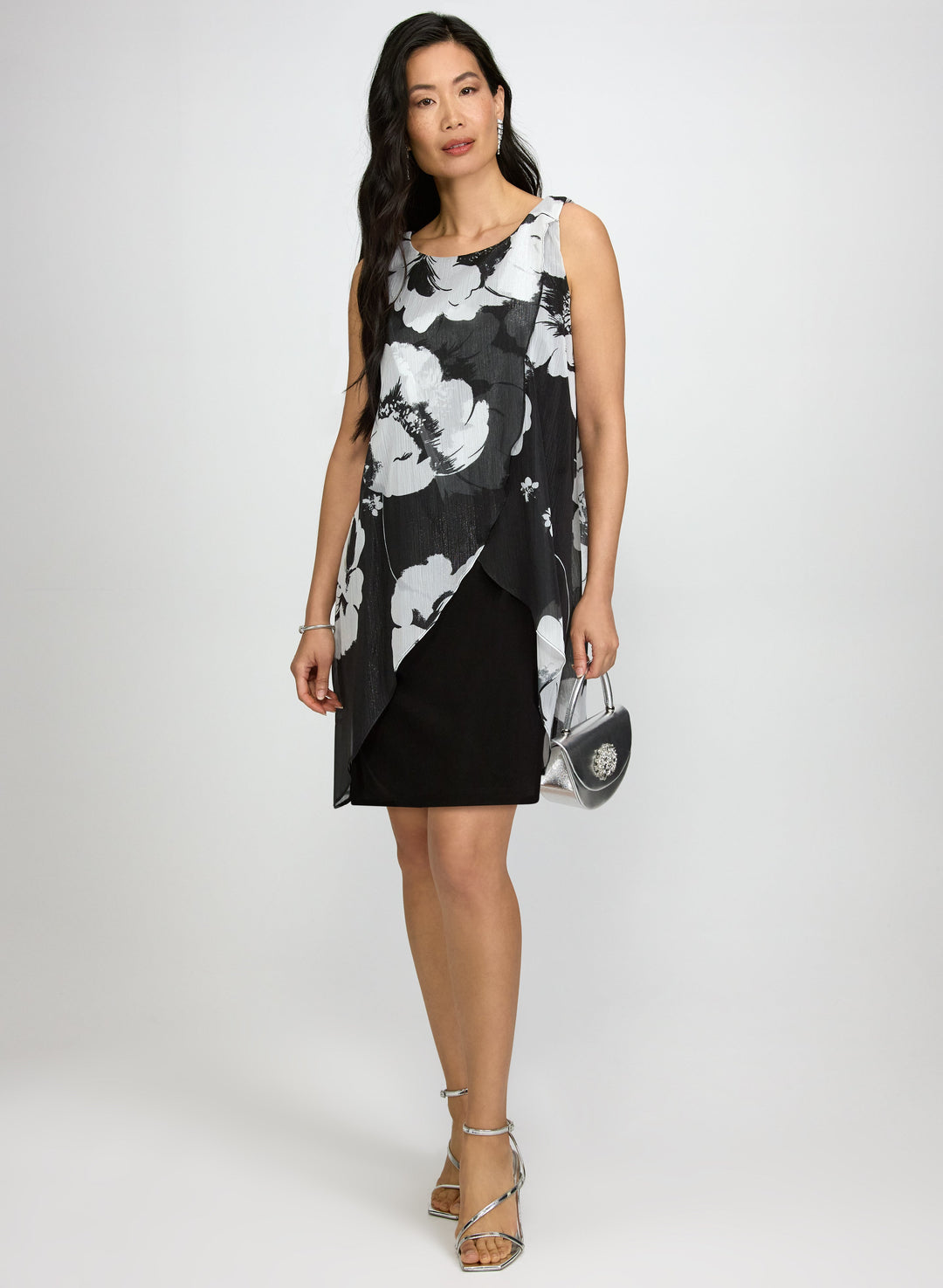 Metallic Floral Dress
