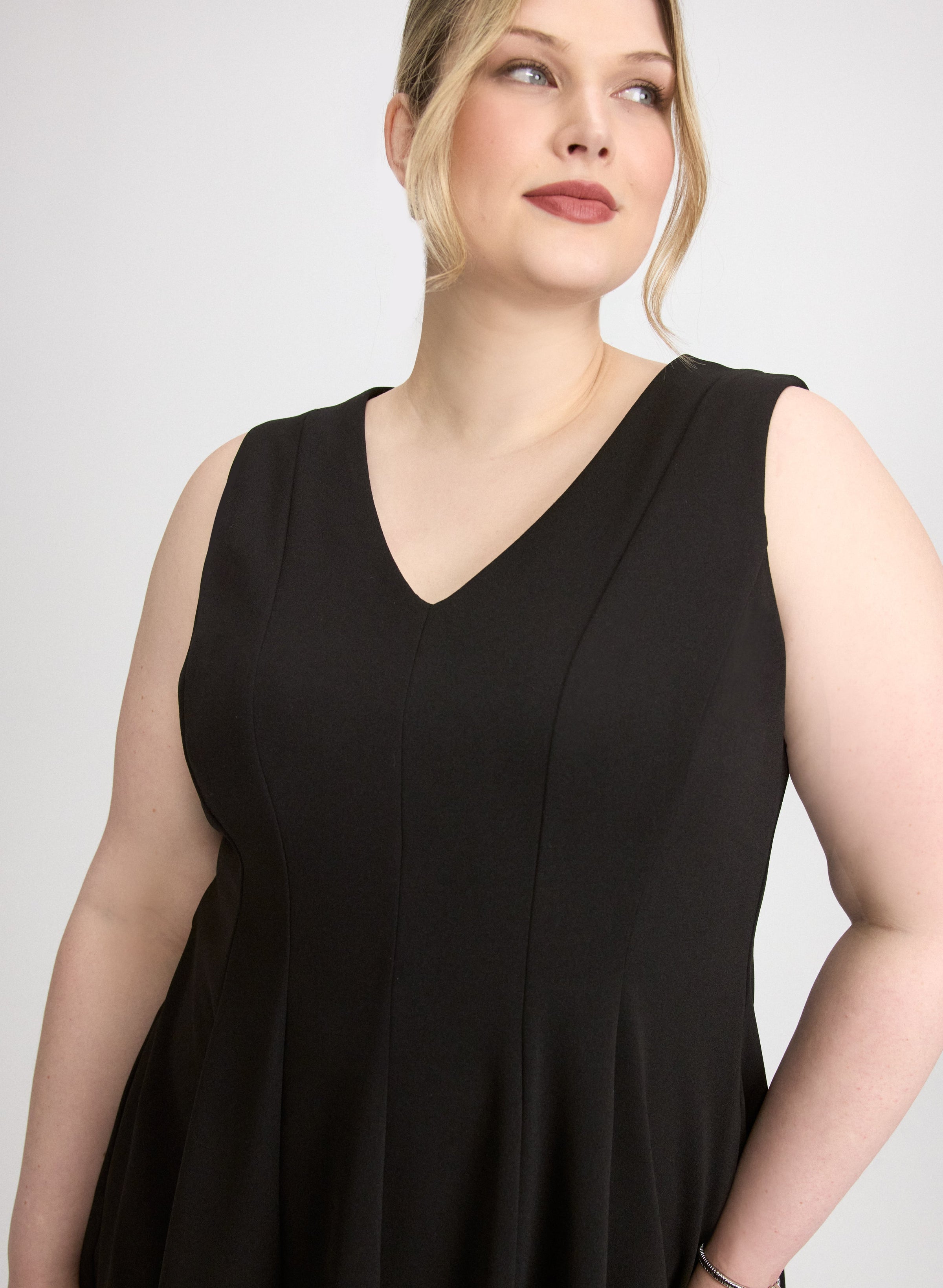 Crepe Fit and Flare Dress