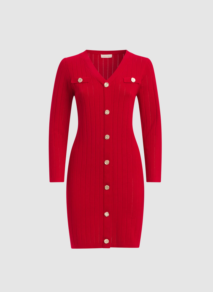 Button-Down Sweater Dress