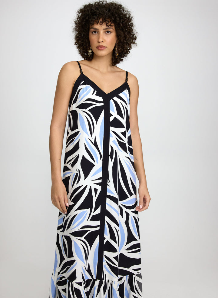 Leaf Print Maxi Dress