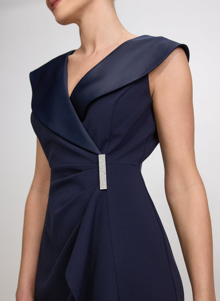 Tuxedo Satin Collar Dress
