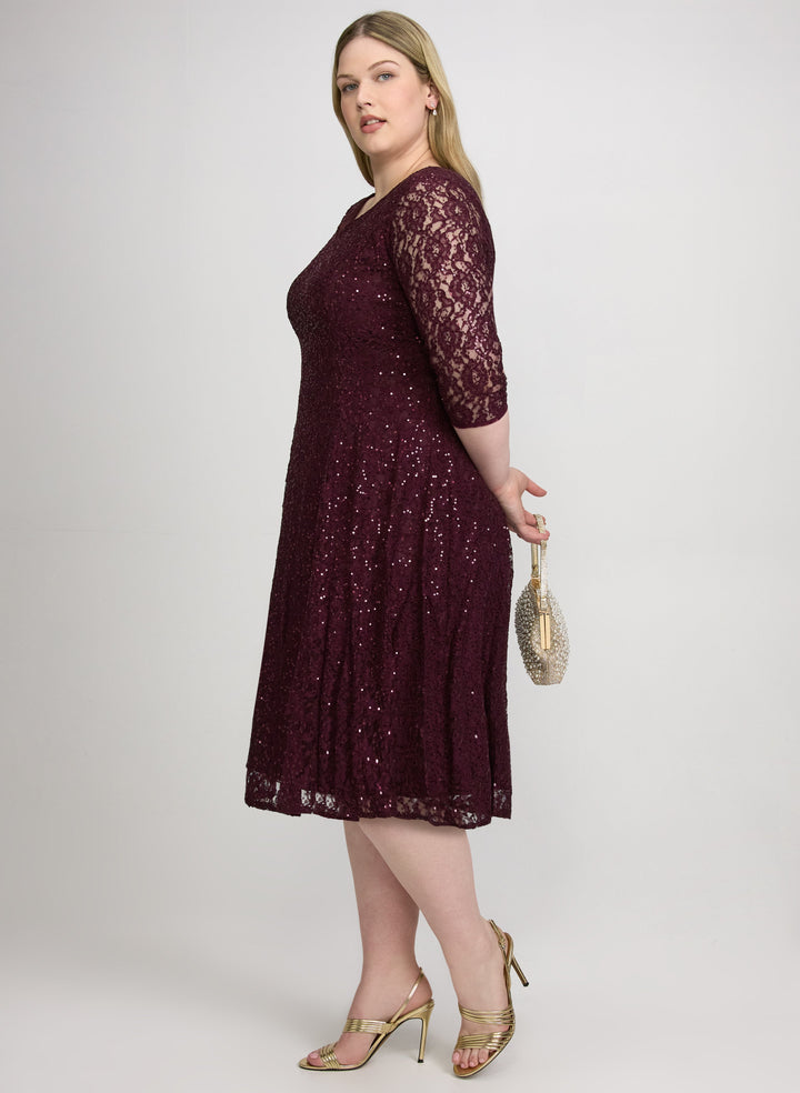 Sequined Lace Dress