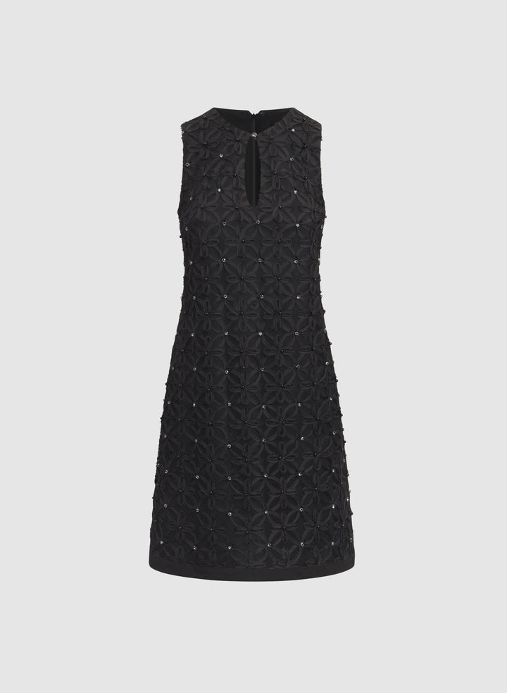 Floral Pattern & Rhinestone Dress