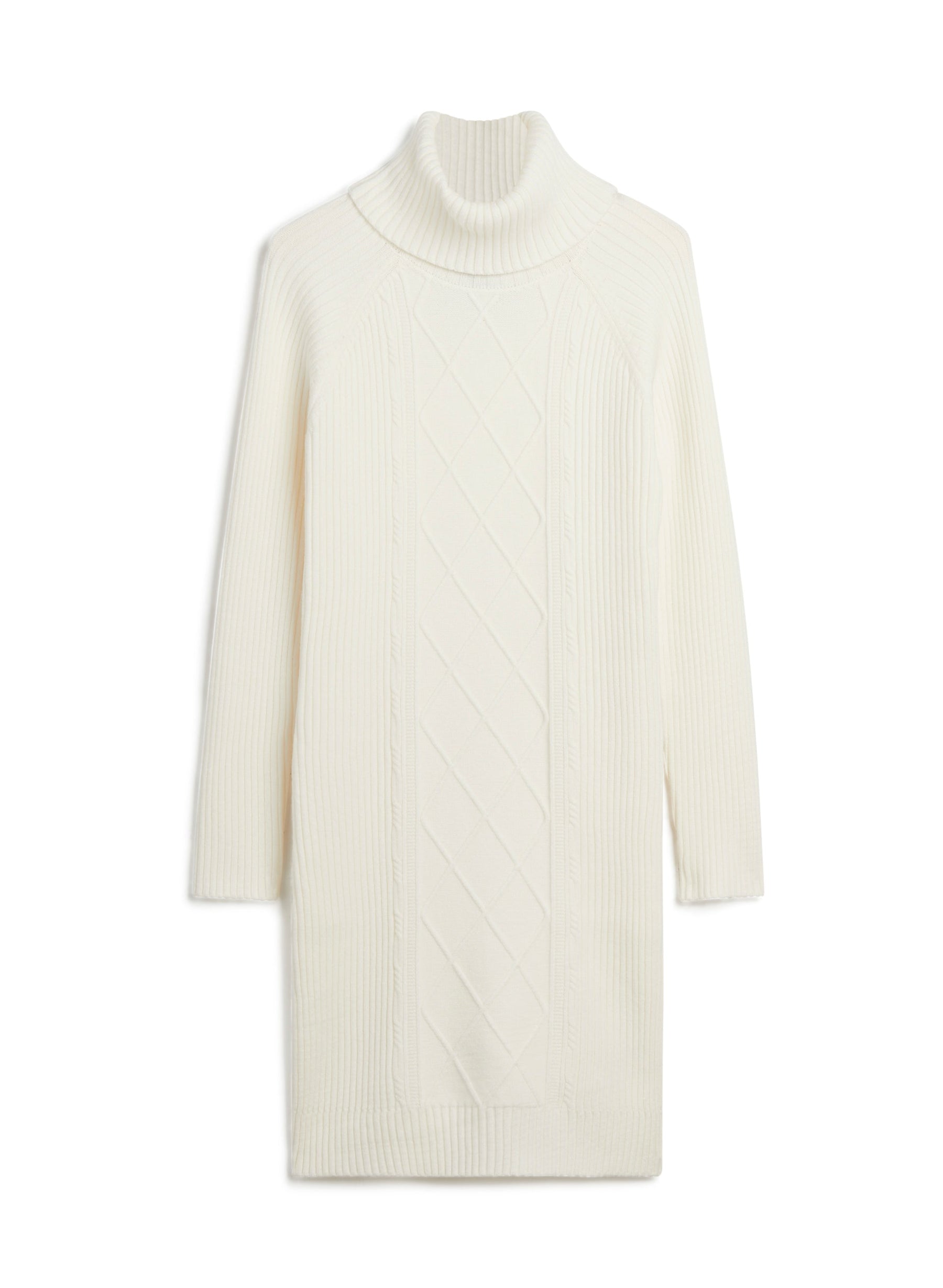 Argyle Turtleneck Sweater Dress