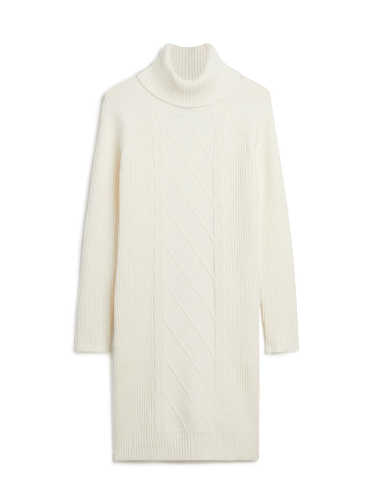 Argyle Turtleneck Sweater Dress