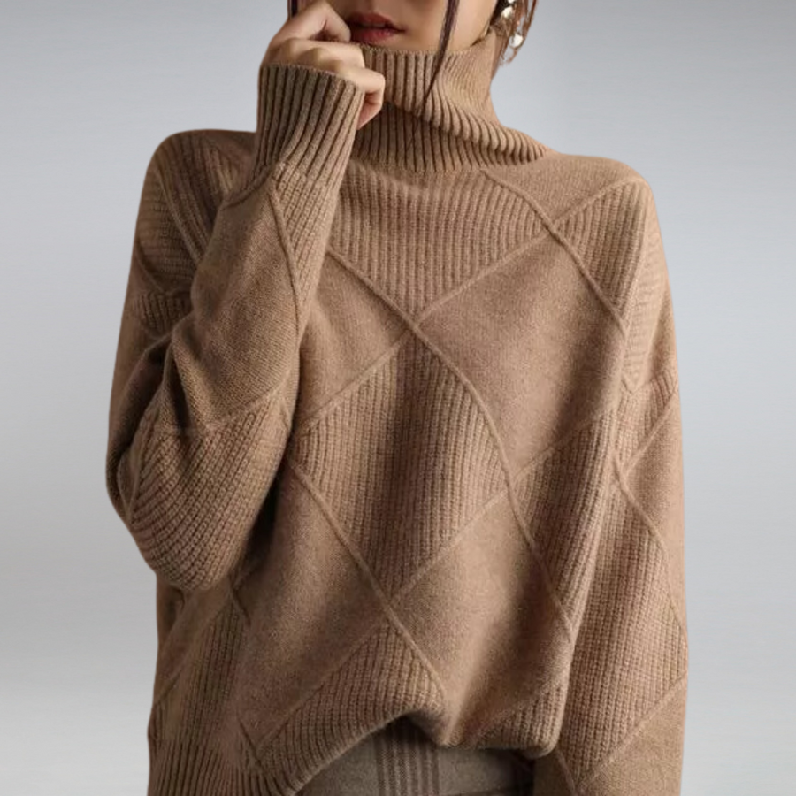 Elfreda | Turtleneck Jumper Ribbed Knit Oversized for Women