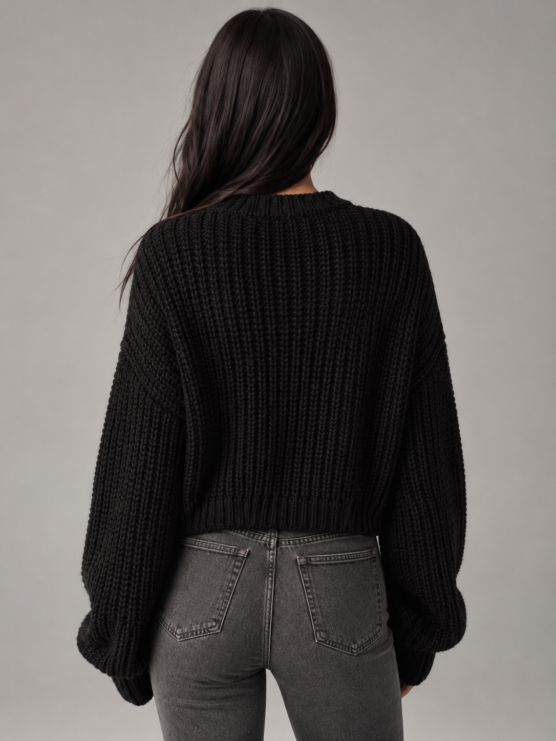 Chunky Knit Oversized Crewneck Sweater