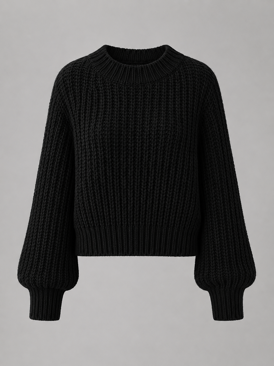 Chunky Knit Oversized Crewneck Sweater