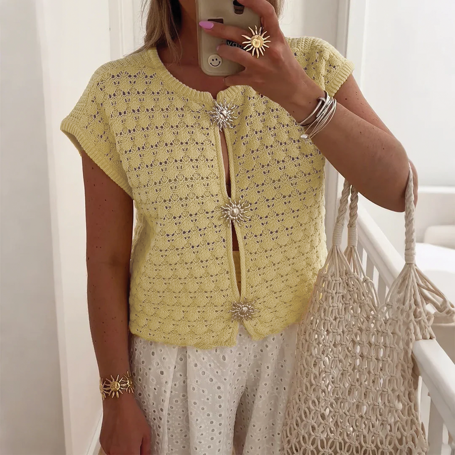 Sarah - Crochet Knit Top