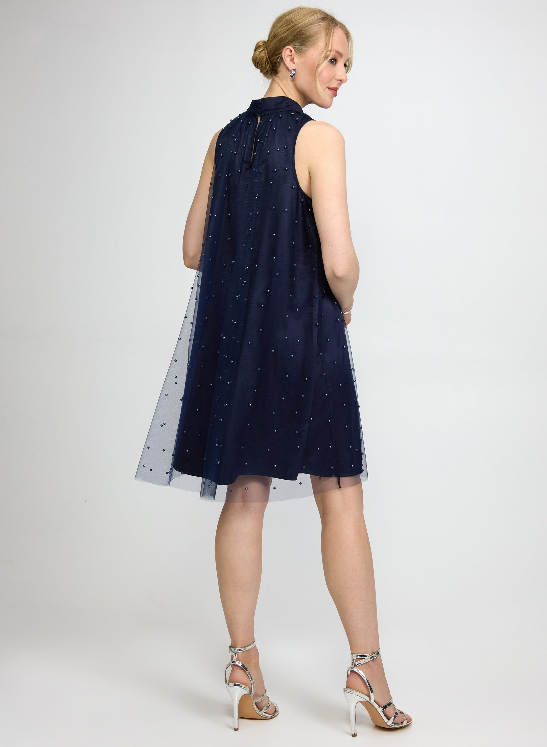 Tonal Pearl Embellished Dress