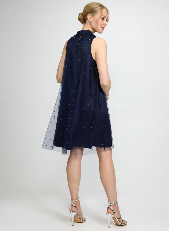 Tonal Pearl Embellished Dress