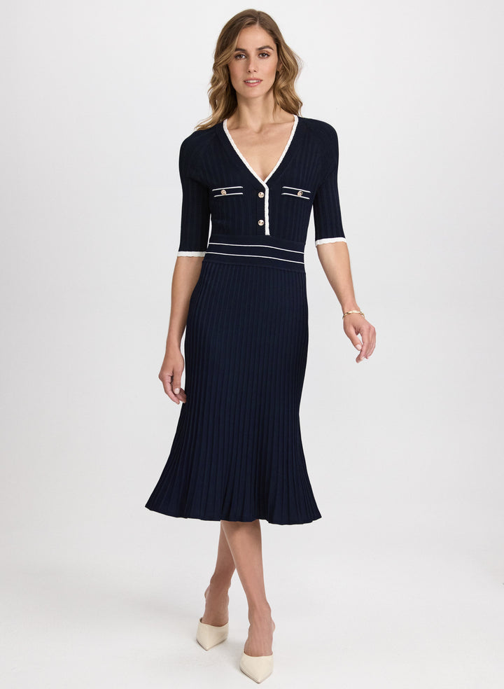 Knit V-Neck Dress