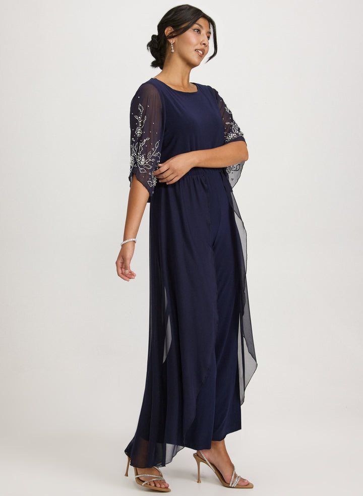 Beaded Chiffon Jumpsuit
