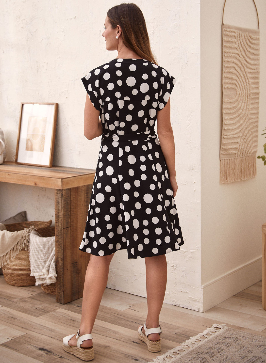 Polka Dot Print Shirt Dress
