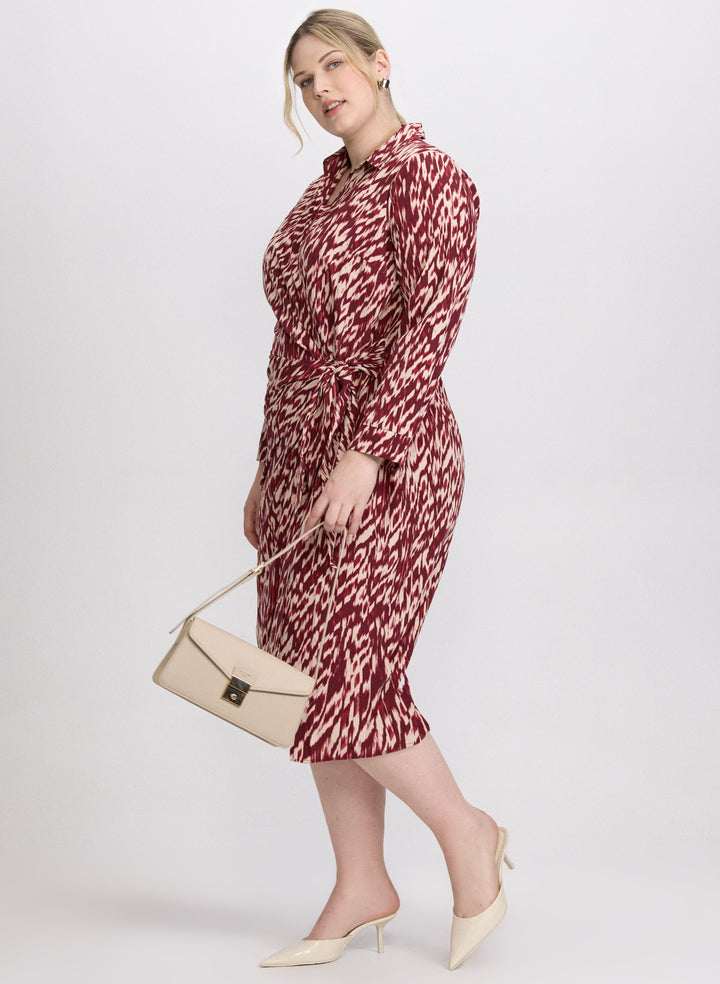 Abstract Tie-Waist Dress