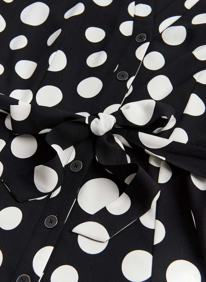 Polka Dot Print Shirt Dress