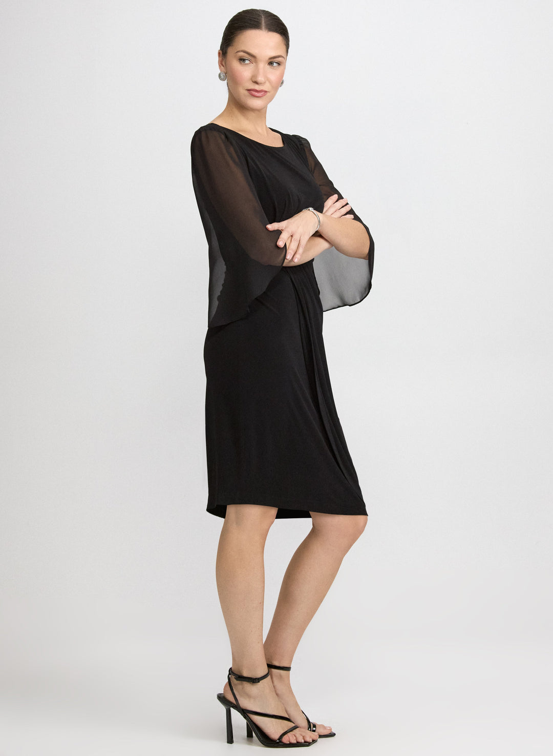 Chiffon Cape Sleeve Dress