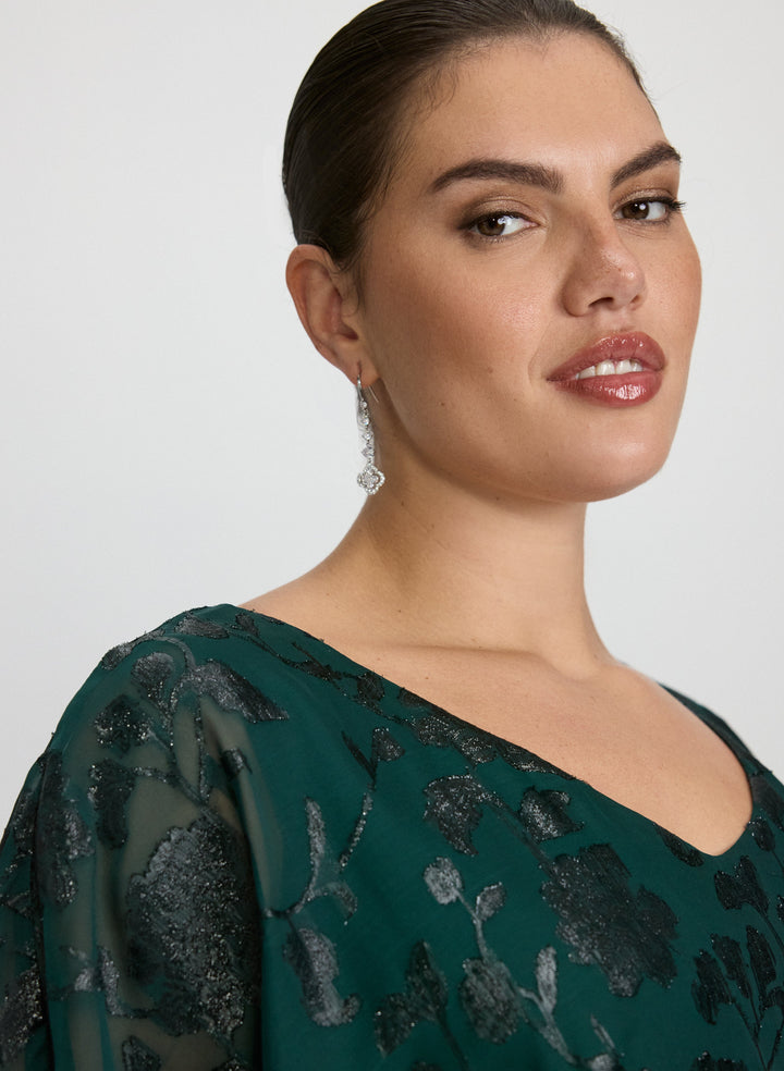 Floral Capelet Overlay Dress
