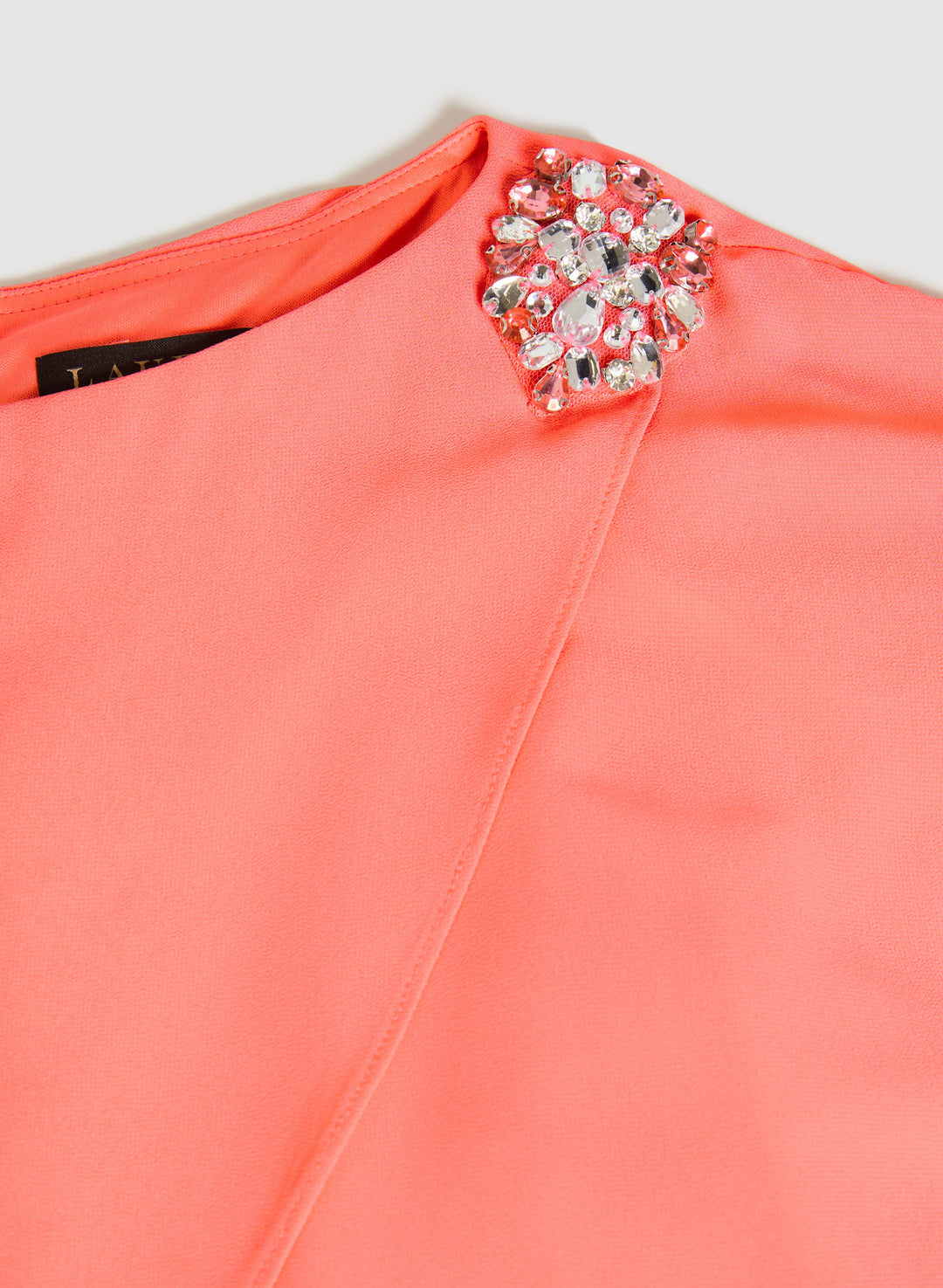 Brooch Embellished Capelet Dress