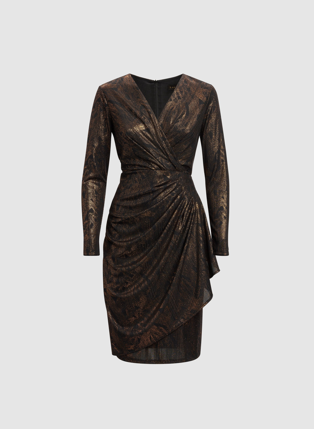Metallic Waterfall Flounce Dress